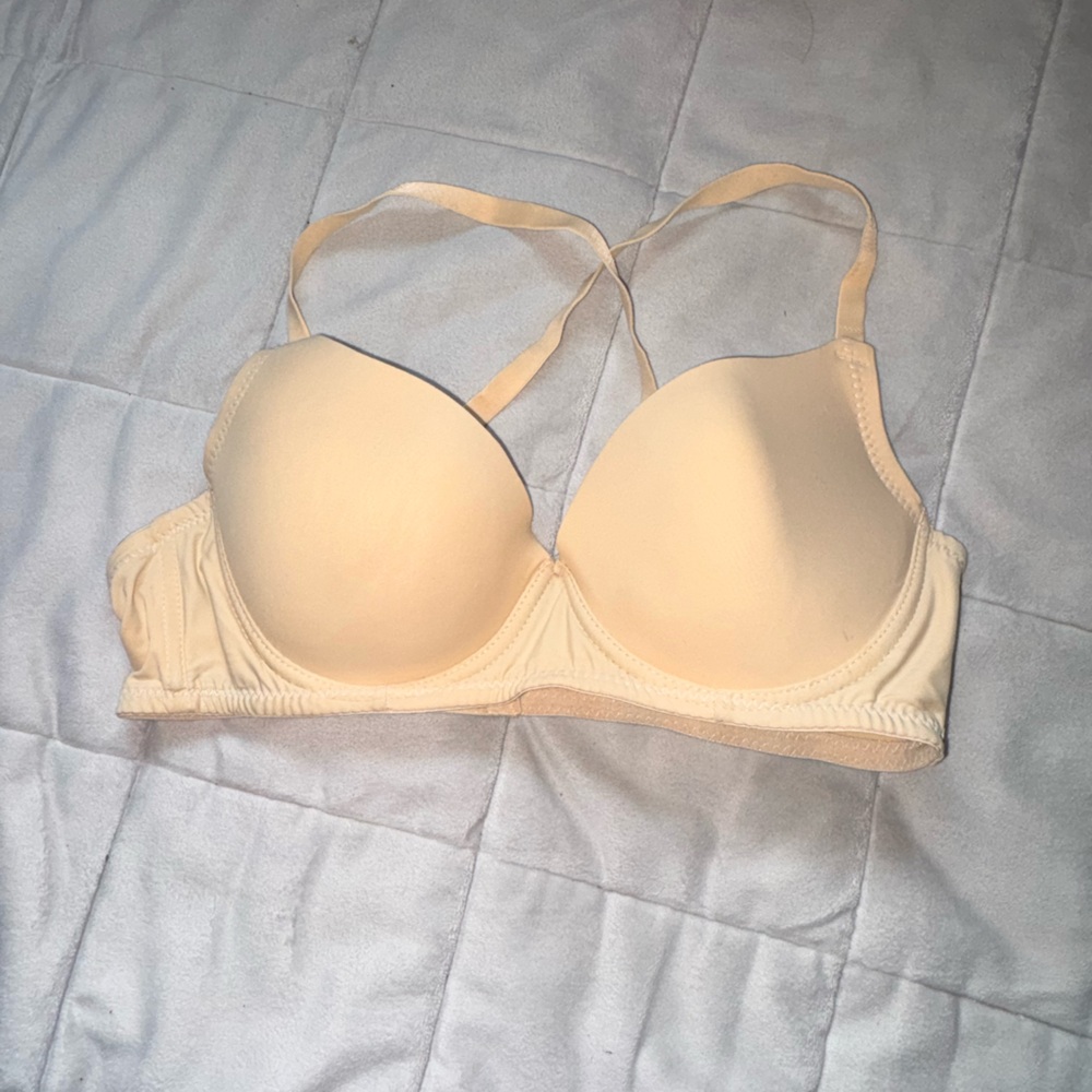 Cream Adjustable Push-Up Bra